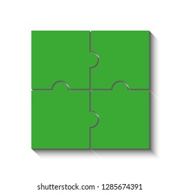Four sided 3d square puzzle presentation. Abstract puzzle infographic template explanatory text field for business statistics. Vector 4 pieces puzzles illustration. Section four compare service banner