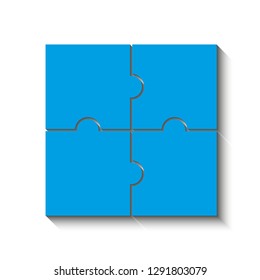 Four sided 3d square puzzle presentation. Abstract puzzle infographic template explanatory text field for business statistics. Vector 4 pieces puzzles illustration. Section four compare service banner