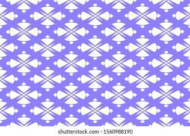 Four Sided Polygon, Seamless Geometric Pattern in Periwinkle & White