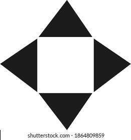 Icono Ilustrado de concepto de flechas de cuatro lados