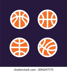 four sides of basketball, simple vector design