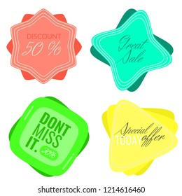Four simple banner for many design works with space for text