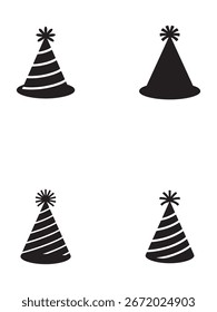 Cuatro iconos de paracaídas de línea negra simples