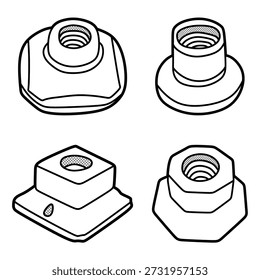 four simple black and white lamp holder images, customizable lines