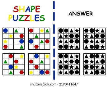 Four simple colorful sudoku four by four vector illustration