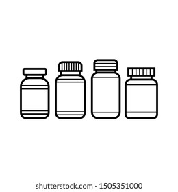 Four Simple Container or Bottle Icons