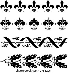 four simple monochrome ornaments
