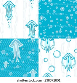 Four Simple Patterns with Jellyfish among Algae