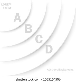 Four Simple white quarter circle paper cut infographic for business graphic idea design concept