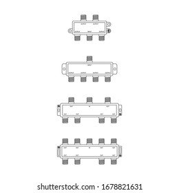 Four Six Eight Way Coaxial Cable Splitters