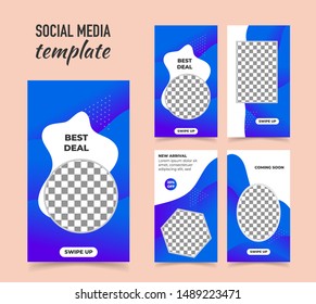 Four Slides abstract Unique and Editable Banner Template. Promotional banner for social media.