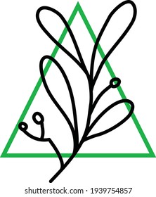 Four small leaves, illustration, vector on a white background