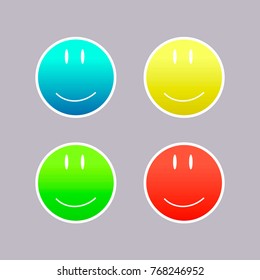 Four smileys. Vector illustration.