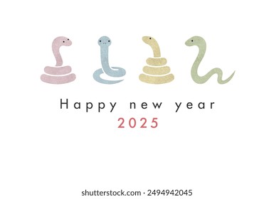 Four snakes New Year's card Templates