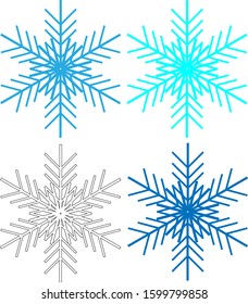 
four snowflakes on a white background