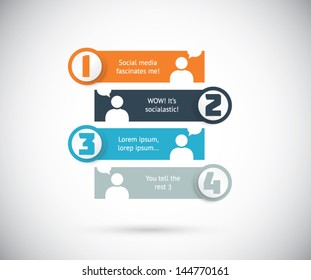 Four social media banners vector eps
