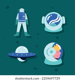 four space outer set icons