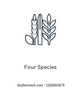 Four Species concept line icon. Linear Four Species concept outline symbol design. This simple element illustration can be used for web and mobile UI/UX.