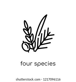 Four Species icon. Trendy modern flat linear vector Four Species icon on white background from thin line Religion collection, editable outline stroke vector illustration