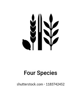 Four Species icon vector isolated on white background, logo concept of Four Species sign on transparent background, filled black symbol