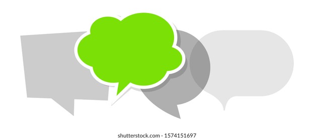 Four speech bubbles isolated on white