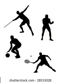 four sports silhouette in vector mode