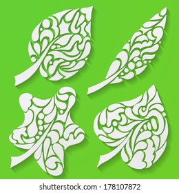 four spring leaves