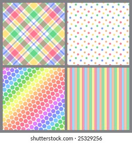 Four Spring Vector Patterns