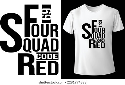 Four squad typography graphic design, for t-shirt prints, vector illustration