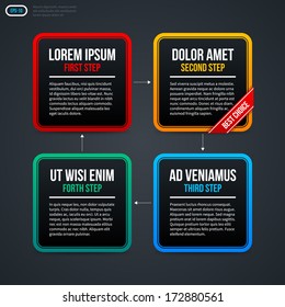 Four square banners in cycle. EPS 10