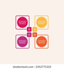 Four square business process vector infographic stock illustration