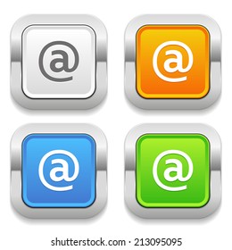 Four square button with different colors and at icon