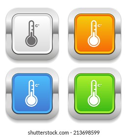 Four square button with different colors and thermometer icon