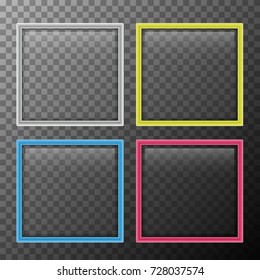 Four square frames in different colors illustration
