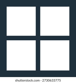 Four Square Grid Icon in 2x2 Layout on Dark Background