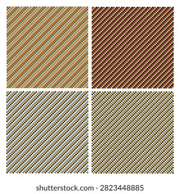 Four square tiles featuring varied diagonal patterned textures