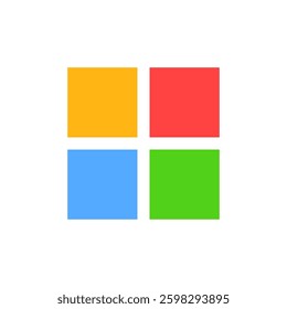 Four squares in distinct colors: red, green, yellow, and blue, arranged in a simple pattern.