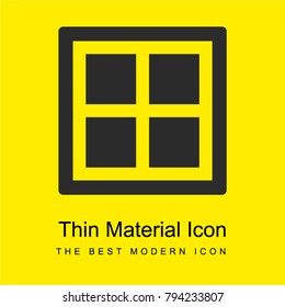 Four squares with frame shape bright yellow material minimal icon or logo design