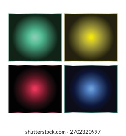 Cuatro cuadrados con colores degradados verde amarillo rojo y azul sobre un Diseño gráfico de fondo aislado blanco