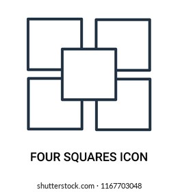 Four squares icon vector isolated on white background, Four squares transparent sign , outline linear symbol or line shape
