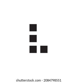 letra cuadrada L símbolo simple vector