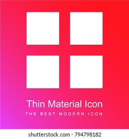 Four Squares List red and pink gradient material white icon minimal design