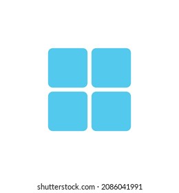 Four squares menu blue icon