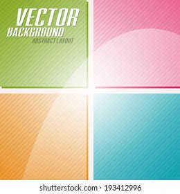 Four squares in the pastel color. Vector layout.