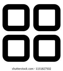 
Four squares in a symmetry a shape for grid layout icon
