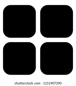 
Four squares in a symmetry a shape for grid layout icon
