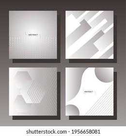 four squares templates in gray background