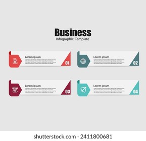 Four stage infographic elements template vector.