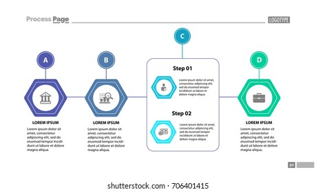Four stage process chart slide template