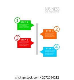Four Stage Slide Template. Suitable for presentations with business themes.